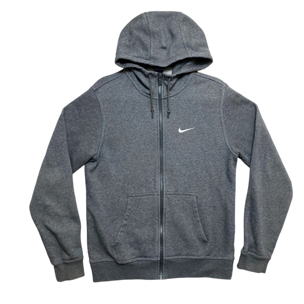 Nike Sportswear Club Hoodie Mens Small Gray Fleece Full Zip Sweatshirt